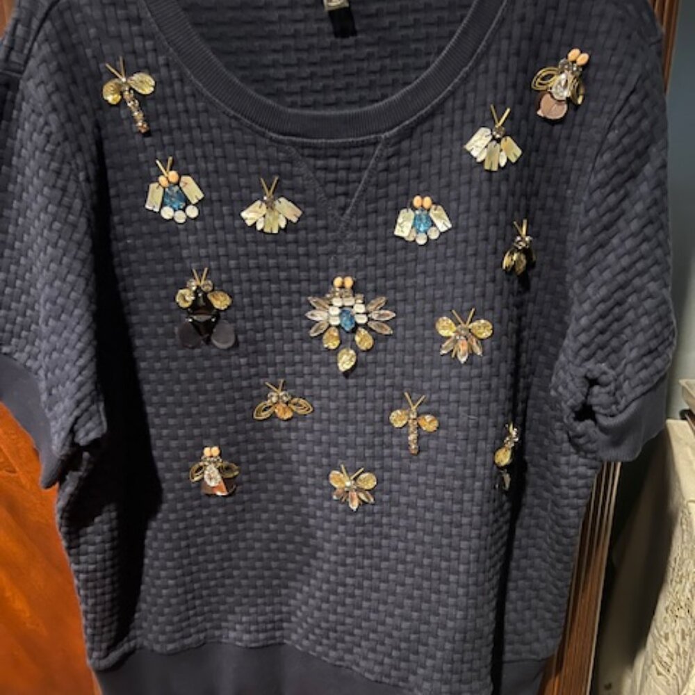 Banana Republic insect beaded sweatshirt